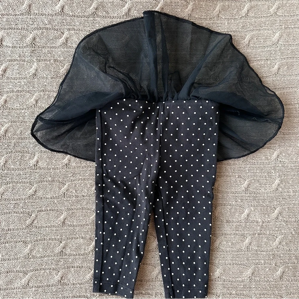 EUC 5pc Baby Girl Leggings Bundle, Pink & Purple, Black Tutu, 9 Months
